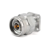 N Male Connector with 4-hole Flange，Hole Spacing 12.7mm, Through-plate Metal Φ6mm Length 4mm, Tail Pin Φ1.27mm Length 2mm，DC-18GHz