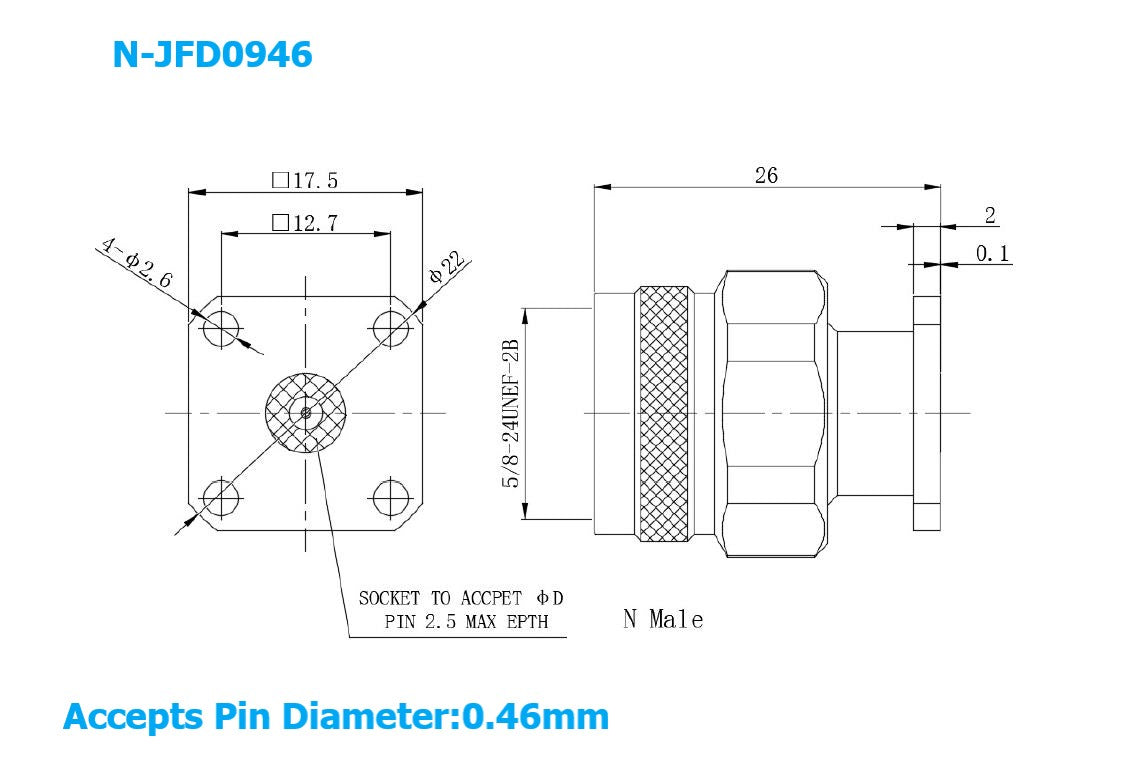 F.Nao　0507 SMB Straight Crimp Jack RG-174 RG-188 RG-316 Times LMR-100A