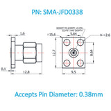SMA Male Field Replaceable Connector 4-Hole Flange,8.6mmX5.6mm Hole Spacing,  DC-26.5GHz